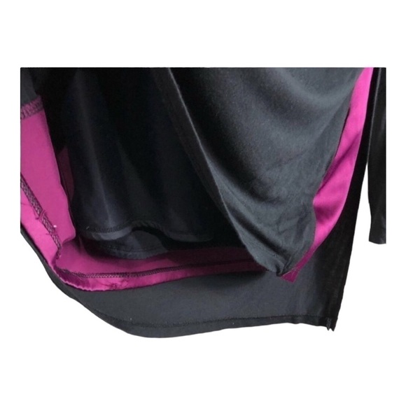 Lysse Black Purple Asymmetrical Long Sleeve Top Medium - Picture 9 of 11